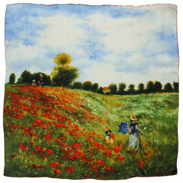 Foulard soie Claude Monet « Champ de coquelicot »