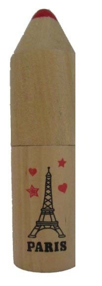 Boite Tour Eiffel bois de 12 crayons de couleurs