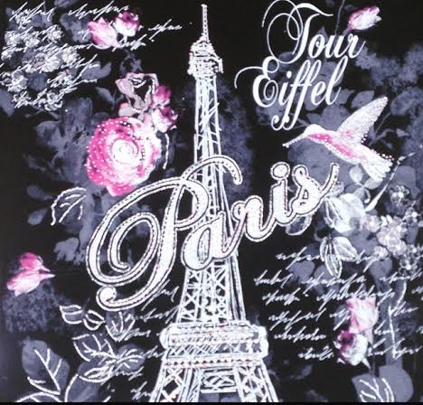 Tee shirt Paris Tour Eiffel "La violette" strass