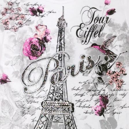 Tee shirt Paris Tour Eiffel "La violette"