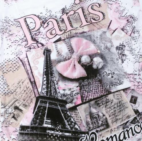Tee shirt Paris France " Le noeud strass"