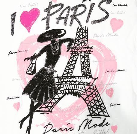 Tee shirt I love Paris les Parisiennes