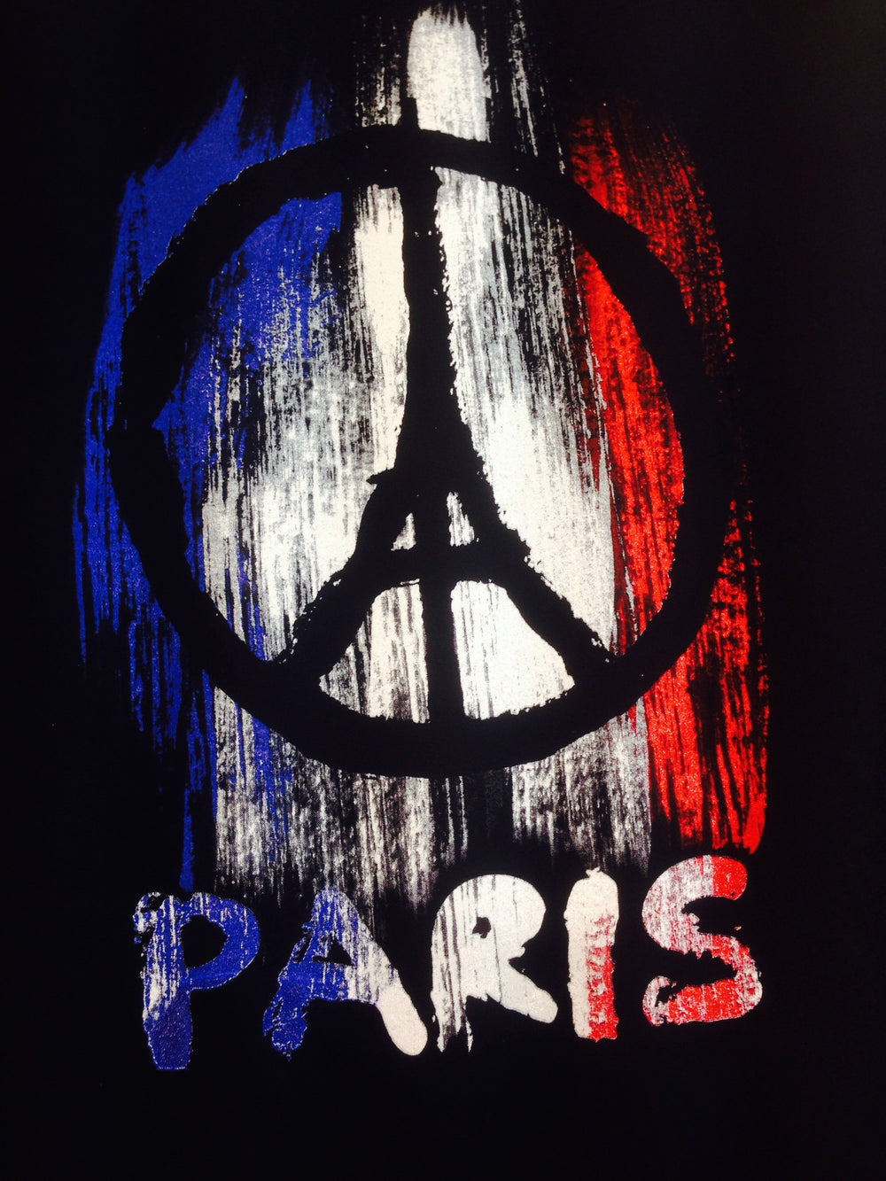 Tee shirt Tour Eiffel Paris Peace  noir