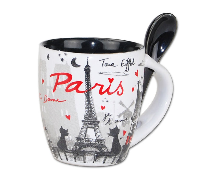 Tasse Chat noir + cuillère 
