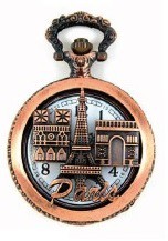 Montre gousset 3 Monuments de Paris couleur cuivre