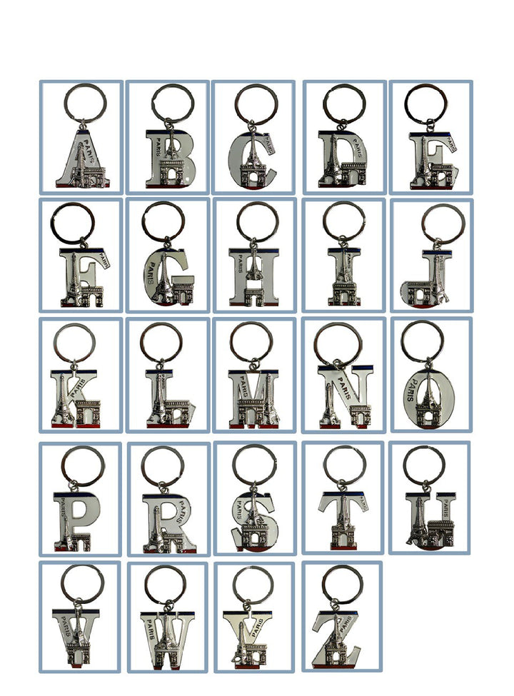 Porte clés souvenir de Paris Tour Eiffel Alphabet