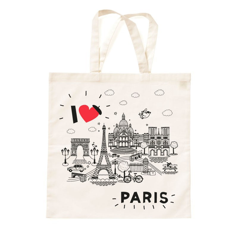 Sac I love Paris coton épais 2 Face