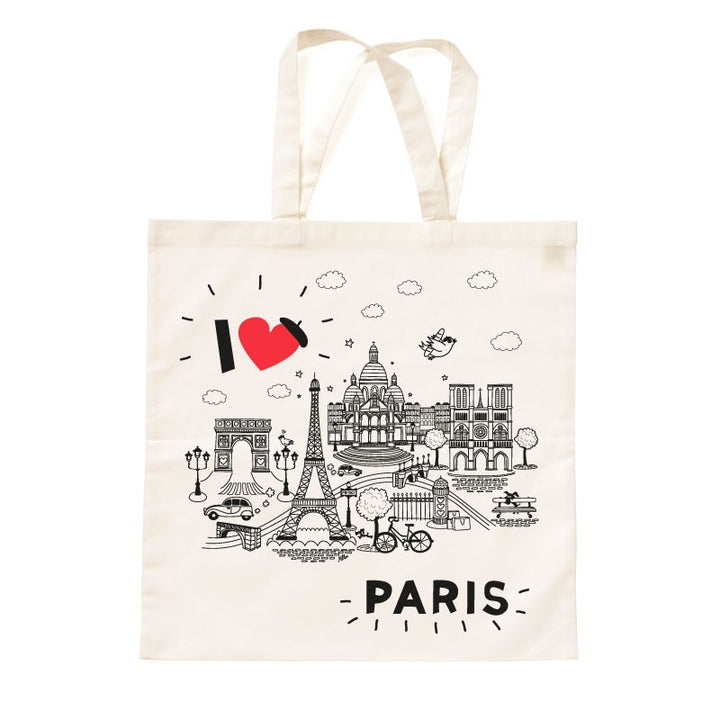Sac I love Paris coton épais 2 Face