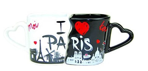 Couple Mug I love Paris en noir et blanc