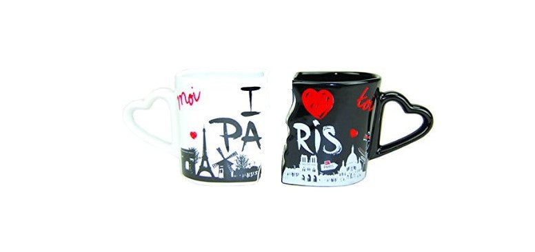 Couple Mug I love Paris en noir et blanc