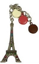 Porte clé Tour Eiffel 3 macarons de Paris