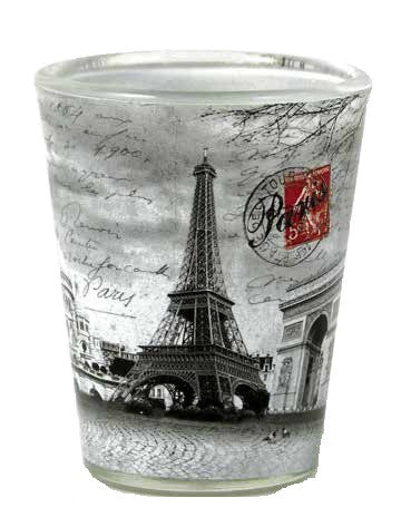 Verre a shoot 4 monuments de Paris noir et blanc