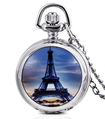 Colier Montre Gousset Tour Eiffel Paris