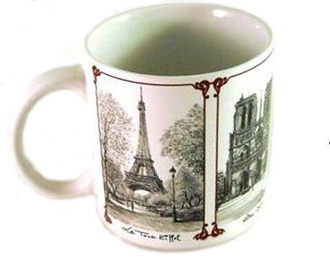 Tasse 4 monuments de Paris noir et blanc