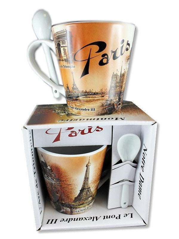 Tasse souvenir Paris Tour Eiffel + cuillère