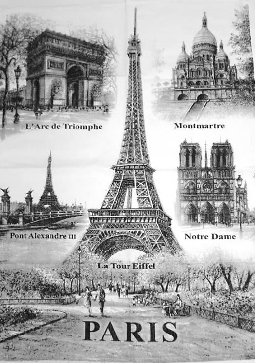 Torchon Tour Eiffel Paris 5 monuments 