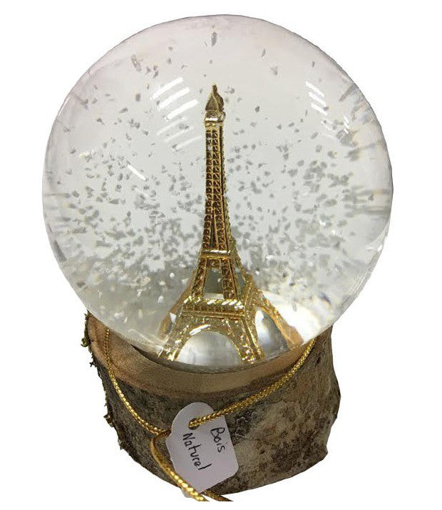 Boule de neige Tour Eiffel en bois naturel 