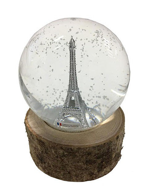 Boule de neige Tour Eiffel en bois naturel 