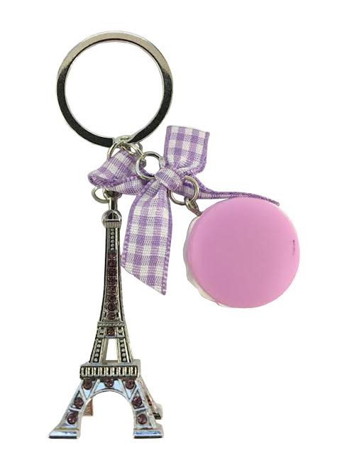 Porte clés Tour Eiffel macaron noeux