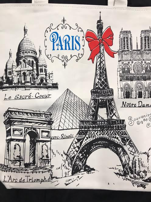 Sac Tour Eiffel ruban rouge et monument de Paris