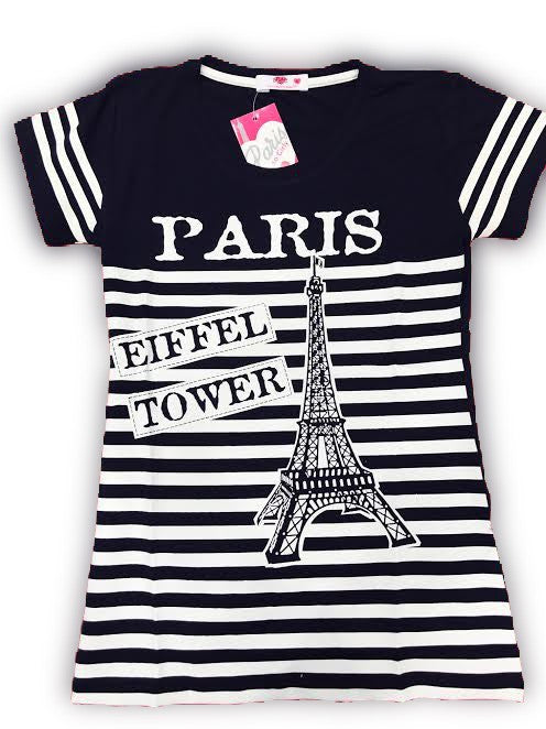 Tee shirt Tour Eiffel Paris marine