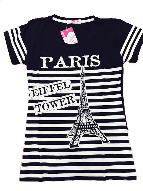 Tee shirt Tour Eiffel Paris marine