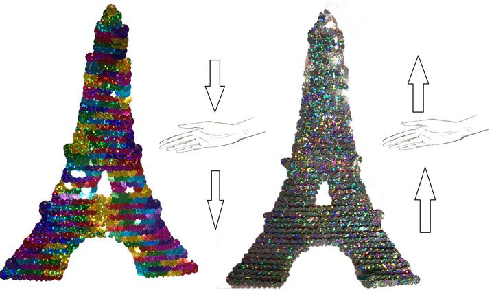 Tee shirt paillette Tour Eiffel 2 couleurs modifiable