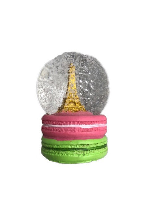 Boule de neige Tour Eiffel 2 macarons