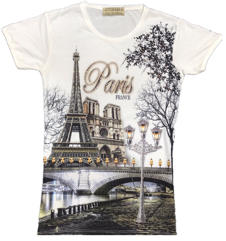 T shirt Tour Eiffel Notre Dame Light
