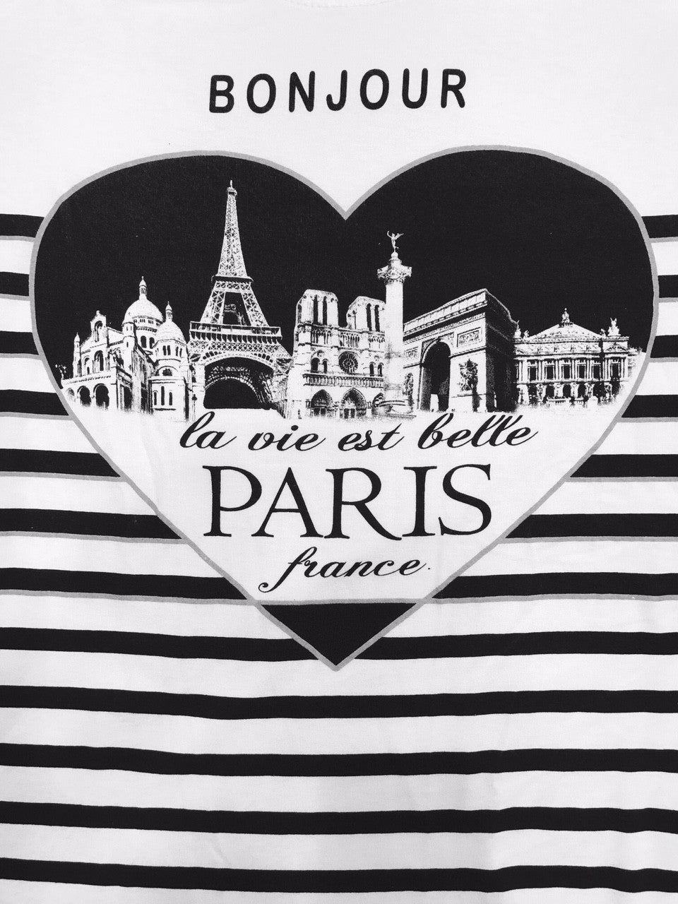 Tee shirt Paris France " BONJOUR La vie est belle "