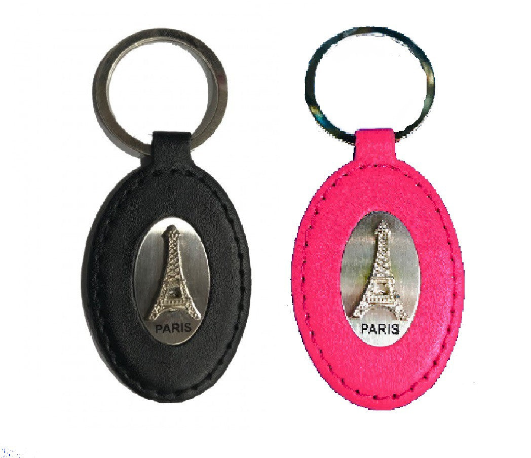 Porte clés Tour Eiffel rose ovale
