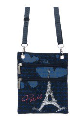 Sac pochette Tour Eiffel bleu