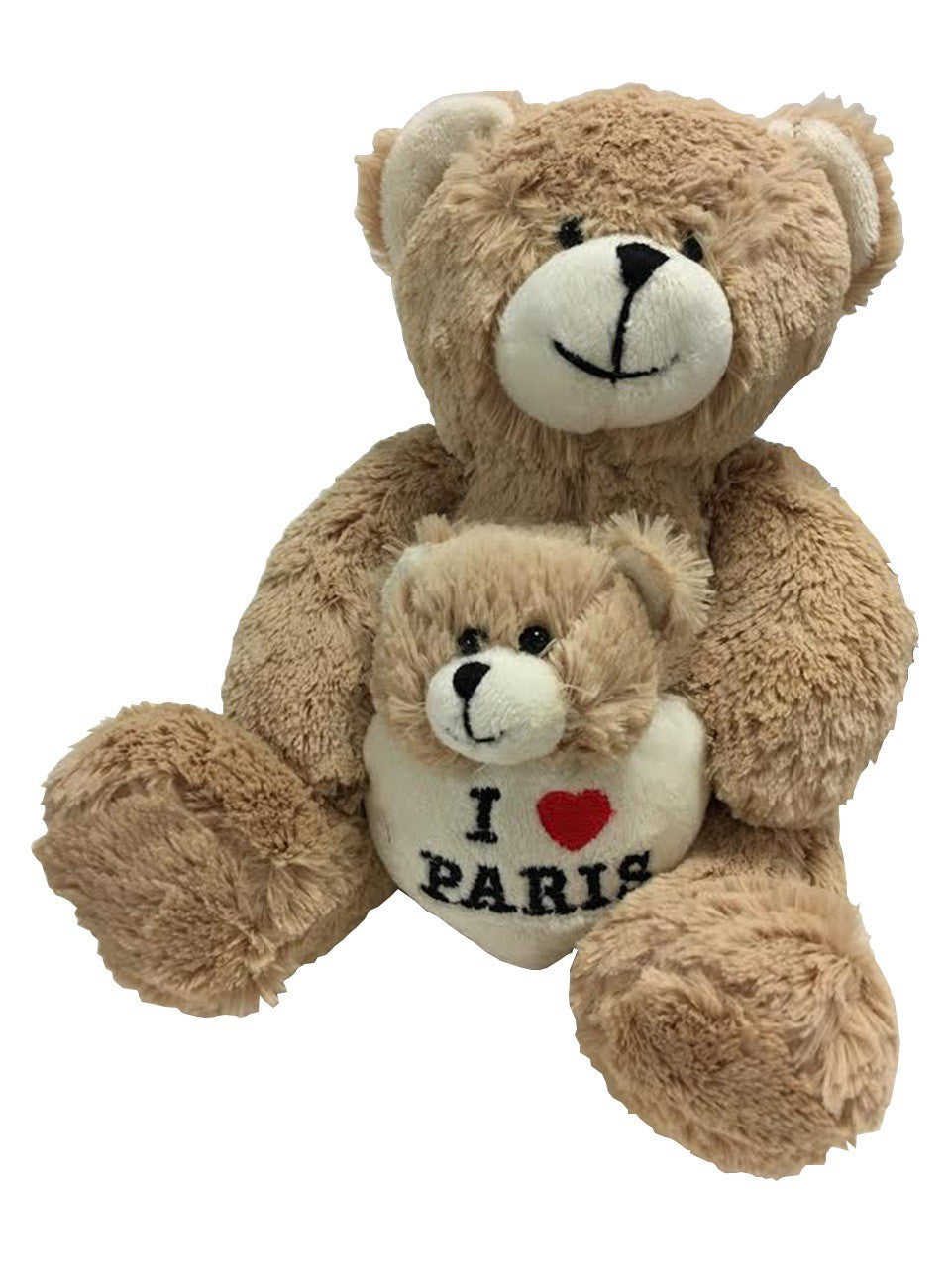 Peluche I LOVE PARIS  avec bébé ours cœur