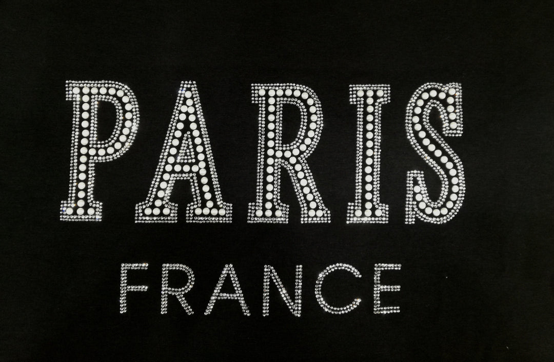 Tee shirt Femme Paris strass et perles