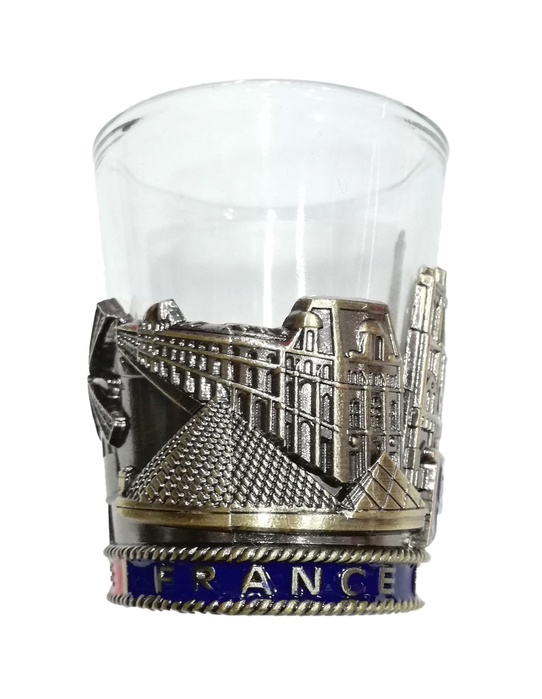 Verre shooter Souvenir Paris métal tricolore