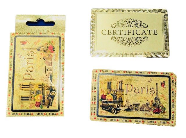 Jeu de cartes dorées Paris