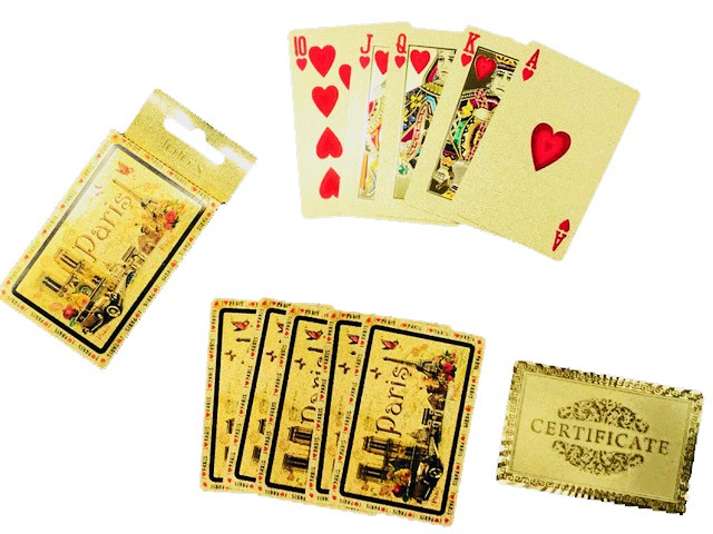 Jeu de cartes dorées Paris