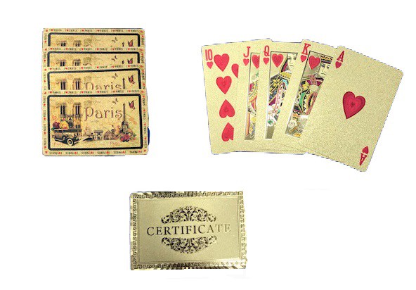 Jeu de cartes dorées Paris