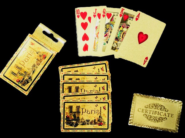 Jeu de cartes dorées Paris