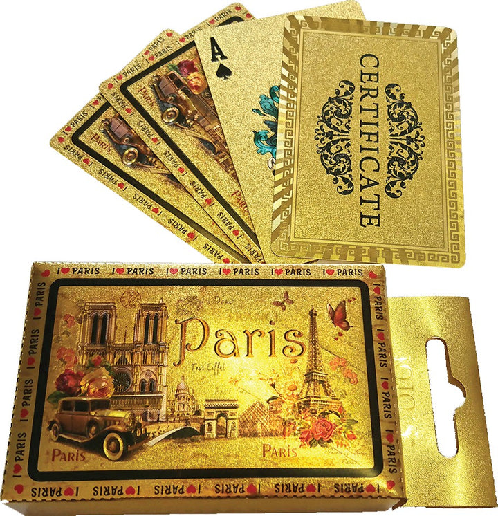 Jeu de cartes dorées Paris