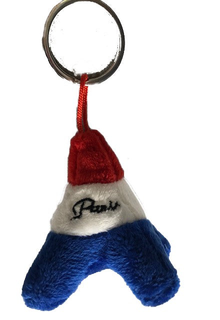 Porte clés Tour Eiffel Peluche tricolore