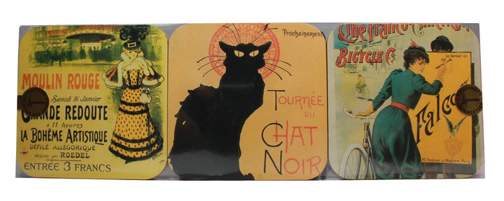 6 sous verres Chat Noir