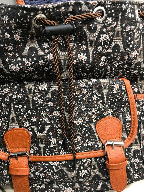 Sac a dos Tour Eiffel Fleurs