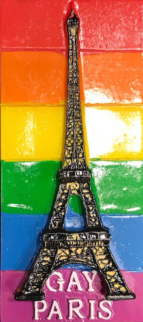 Magnétique Tour Eiffel drapeau Gay