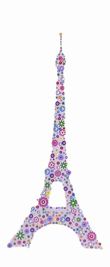 Tee shirt Tour Eiffel fleur rose