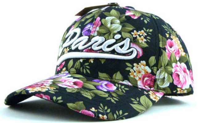 Casquette Paris fleurs