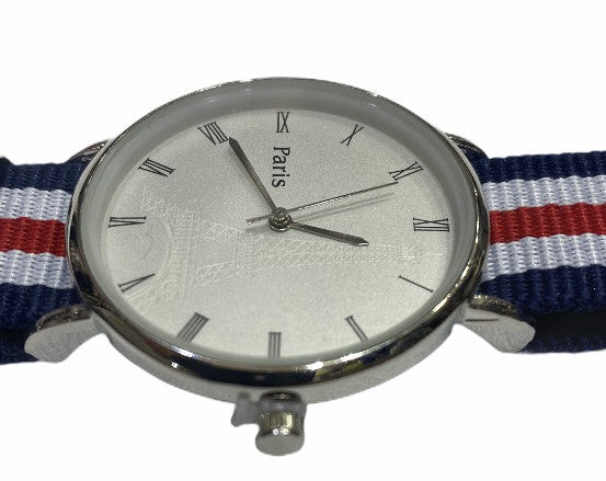 Montre Paris Tour Eiffel bracelet tricolor