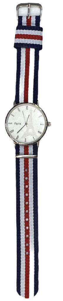 Montre Paris Tour Eiffel bracelet tricolor
