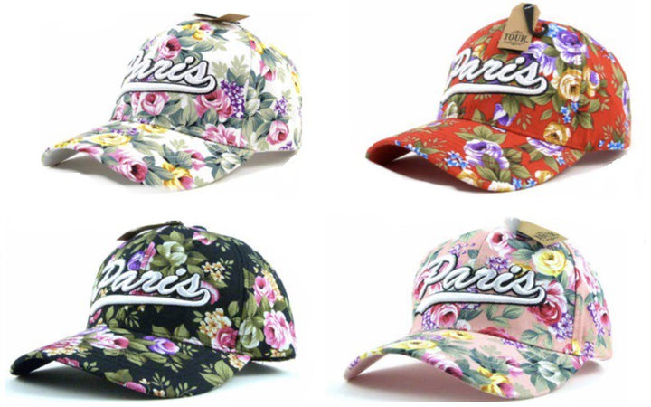 Casquette Paris fleurs