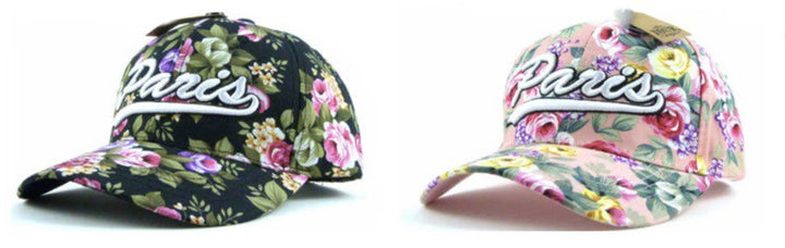 Casquette Paris fleurs